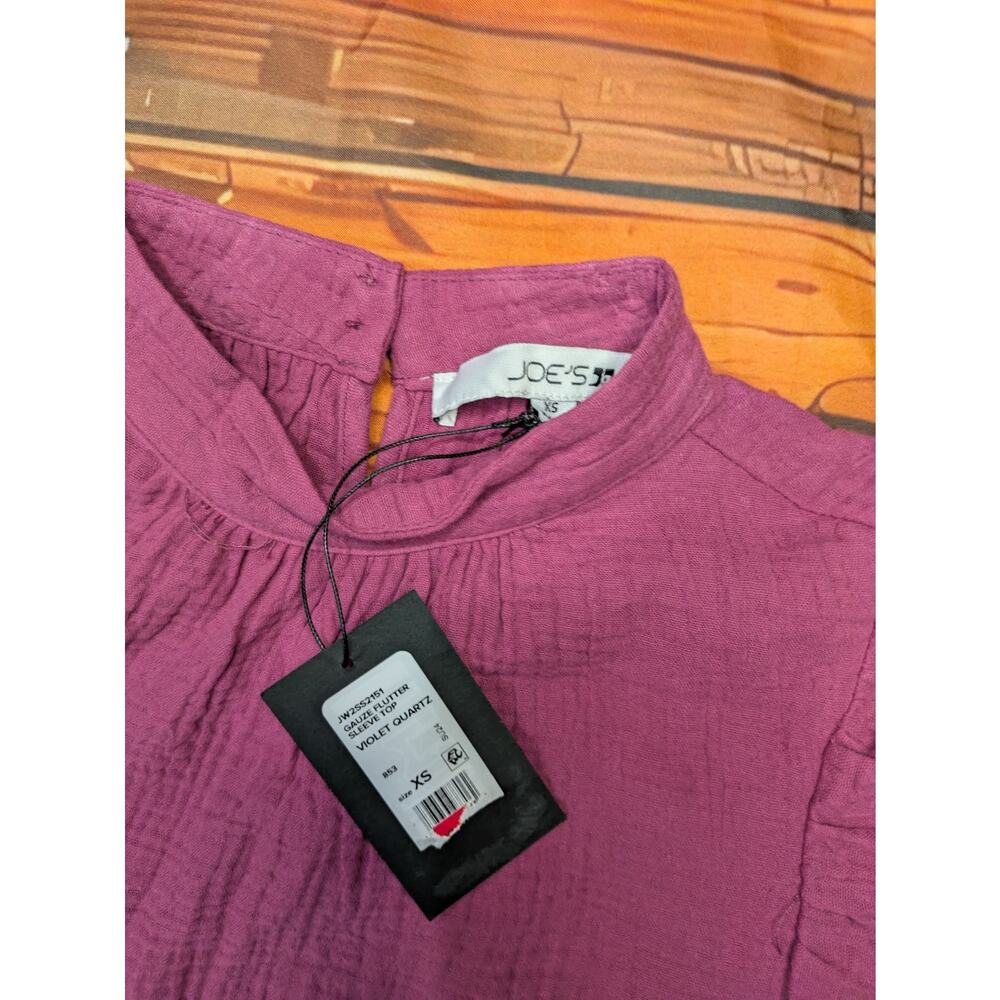 NWT Joe’s Cotton Gauze Flutter Sleeve Top in Rose-Size XS - Picture 3 of 5